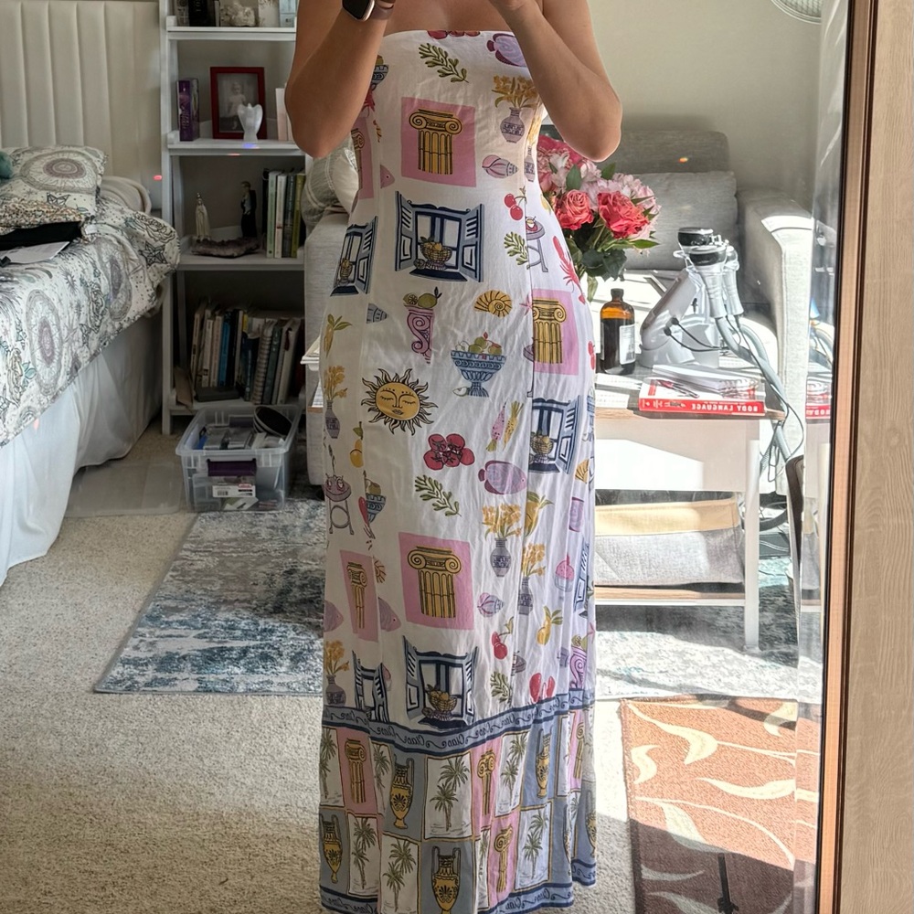 Strapless Colorful Strapless Maxi Dress